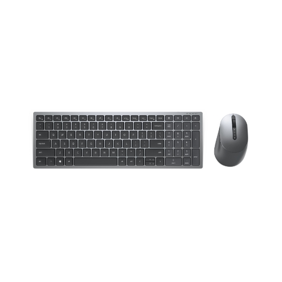 Picture of DELL KM7120W keyboard Mouse included Office RF Wireless + Bluetooth AZERTY Belgian Grey, Titanium