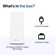 Picture of Linksys Velop Whole Home Intelligent Mesh WiFi 6 (AX4200) System, Tri-Band, 2-pack
