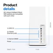 Picture of Linksys Velop Whole Home Intelligent Mesh WiFi 6 (AX4200) System, Tri-Band, 2-pack