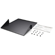 Picture of StarTech.com 2U 19" 2-Post Network Rack Shelf - 20in Deep Center Mount Cantilever Tray Rackmount Shelf for AV/Data Equipment with Cage Nuts & Screws 75lb Weight Capacity