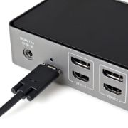 Picture of StarTech.com USB-C & USB-A Dock - Hybrid Universal Triple Monitor Laptop Docking Station DisplayPort & HDMI 4K 60Hz - 85W Power Delivery, 6x USB Hub, GbE, Audio - USB 3.1 Gen 2 10Gbps - TAA