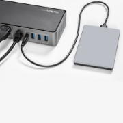 Picture of StarTech.com USB-C & USB-A Dock - Hybrid Universal Triple Monitor Laptop Docking Station DisplayPort & HDMI 4K 60Hz - 85W Power Delivery, 6x USB Hub, GbE, Audio - USB 3.1 Gen 2 10Gbps - TAA