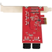 Picture of StarTech.com SATA PCIe Card - 10 Port PCIe SATA Expansion Card - 6Gbps - Low/Full Profile - Stacked SATA Connectors - ASM1062 Non-Raid - PCI Express to SATA Converter/Adapter