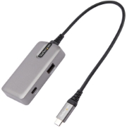 Picture of StarTech.com USB C Multiport Adapter - USB-C to 4K 60Hz HDMI 2.0, 100W Power Delivery Pass-through - 3-Port 10Gbps USB Hub - Portable USB Type-C Mini Docking Station - 10" (25cm) Cable