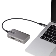Picture of StarTech.com USB C Multiport Adapter - USB-C to 4K 60Hz HDMI 2.0, 100W Power Delivery Pass-through - 3-Port 10Gbps USB Hub - Portable USB Type-C Mini Docking Station - 10" (25cm) Cable