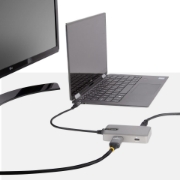 Picture of StarTech.com USB C Multiport Adapter - USB-C to 4K 60Hz HDMI 2.0, 100W Power Delivery Pass-through - 3-Port 10Gbps USB Hub - Portable USB Type-C Mini Docking Station - 10" (25cm) Cable