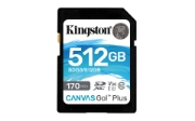 Picture of Kingston Technology Canvas Go! Plus 512GB SDXC Canvas Go Plus 170R C10 UHS-I U3 V30