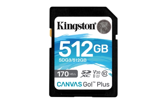 Picture of Kingston Technology Canvas Go! Plus 512GB SDXC Canvas Go Plus 170R C10 UHS-I U3 V30