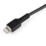 Picture of StarTech.com 12inch (30cm) Durable Black USB-A to Lightning Cable - Heavy Duty Rugged Aramid Fiber USB Type A to Lightning Charger/Sync Power Cord - Apple MFi Certified iPad/iPhone 12