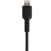 Picture of StarTech.com 12inch (30cm) Durable Black USB-A to Lightning Cable - Heavy Duty Rugged Aramid Fiber USB Type A to Lightning Charger/Sync Power Cord - Apple MFi Certified iPad/iPhone 12