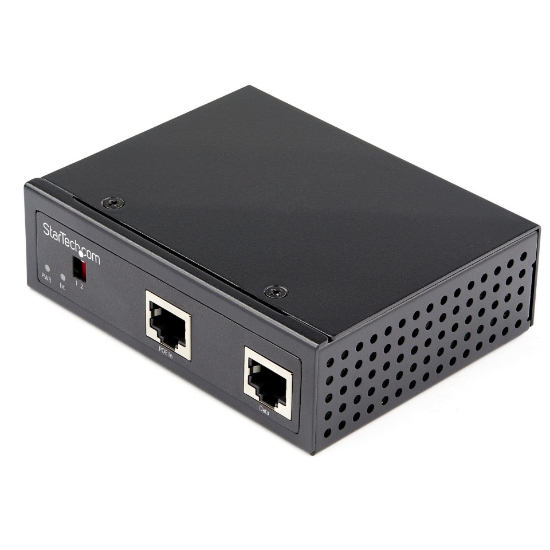 Picture of StarTech.com Industrial Gigabit PoE Splitter - 90W High Speed Power over Ethernet PoE+++ Splitter - 12-48V DC Splitter 802.3bt - LAN/RJ45 Ultra PoE to DC Adapter - -40C to +75C