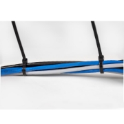 Picture of StarTech.com 10"(25cm) Cable Ties - 1/8"(4mm) wide, 2-5/8"(68mm) Bundle Diameter, 50lb(22kg) Tensile Strength, Nylon Self Locking Zip Ties w/ Curved Tip - 94V-2/UL Listed, 100 Pack - Black