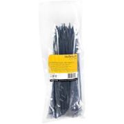 Picture of StarTech.com 10"(25cm) Cable Ties - 1/8"(4mm) wide, 2-5/8"(68mm) Bundle Diameter, 50lb(22kg) Tensile Strength, Nylon Self Locking Zip Ties w/ Curved Tip - 94V-2/UL Listed, 100 Pack - Black