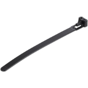 Picture of StarTech.com 5"(12cm) Reusable Cable Ties - 1/4"(7mm) wide, 1-1/8"(30mm) Bundle Dia. 50lb(22kg) Tensile Strength, Releasable Nylon Ties, Indoor/Outdoor, 94V-2/UL Listed, 100 Pack - Black