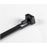 Picture of StarTech.com 5"(12cm) Reusable Cable Ties - 1/4"(7mm) wide, 1-1/8"(30mm) Bundle Dia. 50lb(22kg) Tensile Strength, Releasable Nylon Ties, Indoor/Outdoor, 94V-2/UL Listed, 100 Pack - Black