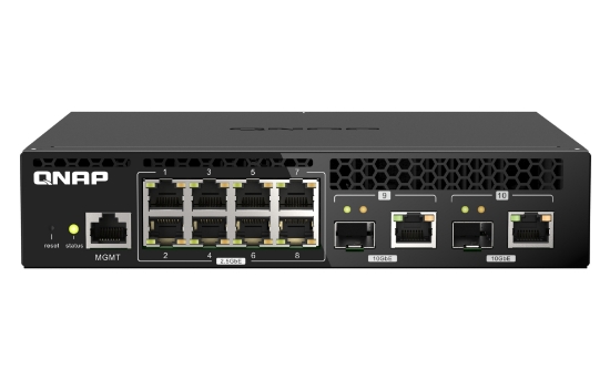 Picture of QNAP QSW-M2108R-2C network switch Managed L2 2.5G Ethernet (100/1000/2500) Power over Ethernet (PoE) Black