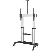 Picture of StarTech.com Mobile TV Stand - Heavy Duty TV Cart for 60-100" Display (100kg/220lb) - Height Adjustable Rolling Flat Screen Floor Standing on Wheels - Universal Television Mount w/Shelves