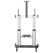 Picture of StarTech.com Mobile TV Stand - Heavy Duty TV Cart for 60-100" Display (100kg/220lb) - Height Adjustable Rolling Flat Screen Floor Standing on Wheels - Universal Television Mount w/Shelves