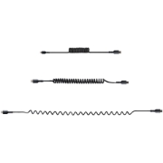 Picture of StarTech.com 20in / 50cm USB C to Lightning Cable, MFi Certified, Coiled iPhone Charger Cable, Black, Durable TPE Jacket Aramid Fiber, Heavy Duty Coil Lightning Cable