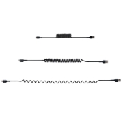 Picture of StarTech.com 50cm (20in) USB to Lightning Cable, MFi Certified, Coiled iPhone Charger Cable, Black, Durable TPE Jacket Aramid Fiber, Heavy Duty Coil Lightning Cable