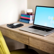 Picture of StarTech.com Mouse Pad with Hand rest, 6.7x7.1x 0.8in (17x18x2cm), Ergonomic Mouse Pad with Wrist Support, Desk Wrist Pad w/ Non-Slip PU Base, Cushioned Gel Mouse Pad w/ Palm Rest