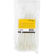 Picture of StarTech.com 8"(20cm) Cable Ties with Mounting Hole - 1/8"(4mm) wide, 2"(52mm) Bundle Diameter, 50lb(22kg) Tensile Strength, Nylon 66 Self Locking Ties w/Screw Hole, UL Listed, 100 Pack