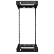 Picture of StarTech.com 24U 19" Wall Mount Network Rack - Adjustable Depth 12-20" 2 Post Open Frame Server Room Rack for AV/Data/ IT Communication/Computer Equipment/Switch w/Cage Nuts & Screws