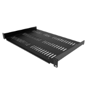 Picture of StarTech.com 1U Server Rack Shelf - Universal Vented Rack Mount Cantilever Tray for 19" Network Equipment Rack & Cabinet - Durable Design - Weight Capacity 55lb/25kg - 12" Deep Shelf, Black