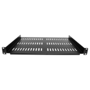 Picture of StarTech.com 1U Server Rack Shelf - Universal Vented Rack Mount Cantilever Tray for 19" Network Equipment Rack & Cabinet - Durable Design - Weight Capacity 55lb/25kg - 12" Deep Shelf, Black
