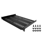 Picture of StarTech.com 1U Server Rack Shelf - Universal Vented Rack Mount Cantilever Tray for 19" Network Equipment Rack & Cabinet - Durable Design - Weight Capacity 55lb/25kg - 12" Deep Shelf, Black