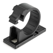 Picture of StarTech.com 100 Adhesive Cable Management Clips Black - Network/Ethernet/Office Desk/Computer Cord Organizer - Sticky Cable/Wire Holders - Nylon Self Adhesive Clamp UL/94V-2 Fire Rated