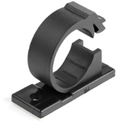 Picture of StarTech.com 100 Adhesive Cable Management Clips Black - Network/Ethernet/Office Desk/Computer Cord Organizer - Sticky Cable/Wire Holders - Nylon Self Adhesive Clamp UL/94V-2 Fire Rated