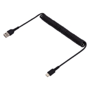 Picture of StarTech.com 1m USB A to C Charging Cable, Coiled Heavy Duty Fast Charge & Sync, High Quality USB 2.0 A to USB Type-C Cable, Rugged Aramid Fiber, Durable Male to Male USB Cable
