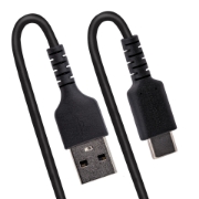 Picture of StarTech.com 1m USB A to C Charging Cable, Coiled Heavy Duty Fast Charge & Sync, High Quality USB 2.0 A to USB Type-C Cable, Rugged Aramid Fiber, Durable Male to Male USB Cable