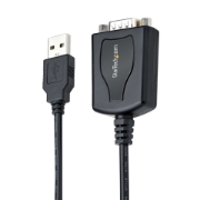 Picture of StarTech.com 3ft (1m) USB to Serial Cable with COM Port Retention, DB9 Male RS232 to USB Converter, USB to Serial Adapter for PLC/Printer/Scanner, Prolific Chipset, Windows/Mac