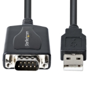 Picture of StarTech.com 3ft (1m) USB to Serial Cable with COM Port Retention, DB9 Male RS232 to USB Converter, USB to Serial Adapter for PLC/Printer/Scanner, Prolific Chipset, Windows/Mac