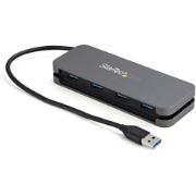 Picture of StarTech.com 4 Port USB 3.0 Hub - USB-A to 4x USB-A - SuperSpeed 5Gbps Portable USB 3.1 Gen 1 Type-A Hub - USB Bus Powered - Laptop/Desktop USB Hub with Long Cable 28cm & Cable Management~4 Port USB 3.0 Hub - USB-A to 4x USB-A - SuperSpeed 5Gbps Portable USB 3.2 Gen 1 Type-A Hub - USB Bus Powered - Laptop/Desktop USB Hub with Long Cable 28cm & Cable Management