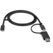 Picture of StarTech.com 3ft (1m) USB-C Cable with USB-A Adapter Dongle - Hybrid 2-in-1 USB C Cable w/ USB-A - USB-C to USB-C (10Gbps/100W PD), USB-A to USB-C (5Gbps) - Ideal for Hybrid Docking Station