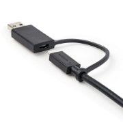 Picture of StarTech.com 3ft (1m) USB-C Cable with USB-A Adapter Dongle - Hybrid 2-in-1 USB C Cable w/ USB-A - USB-C to USB-C (10Gbps/100W PD), USB-A to USB-C (5Gbps) - Ideal for Hybrid Docking Station