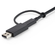 Picture of StarTech.com 3ft (1m) USB-C Cable with USB-A Adapter Dongle - Hybrid 2-in-1 USB C Cable w/ USB-A - USB-C to USB-C (10Gbps/100W PD), USB-A to USB-C (5Gbps) - Ideal for Hybrid Docking Station