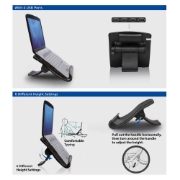 Picture of ACT Laptop stand, 6 positions height adjustable, 4-port hub