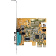 Picture of StarTech.com PCI Express Serial Card, PCIe to RS232 (DB9) Serial Interface Card, PC Serial Card w/ 16C1050 UART, Standard or Low Profile Brackets, COM Retention, Windows & Linux