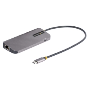 Picture of StarTech.com USB C Multiport Adapter, 4K 60Hz HDMI Video, 3 Port 5Gbps USB Hub, 100W Power Delivery Pass-Through, GbE, 12"/30cm Cable, Mini Travel Dock, Laptop Docking Station