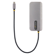 Picture of StarTech.com USB C Multiport Adapter, 4K 60Hz HDMI Video, 3 Port 5Gbps USB Hub, 100W Power Delivery Pass-Through, GbE, 12"/30cm Cable, Mini Travel Dock, Laptop Docking Station