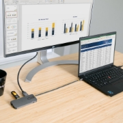 Picture of StarTech.com USB C Multiport Adapter, 4K 60Hz HDMI Video, 3 Port 5Gbps USB Hub, 100W Power Delivery Pass-Through, GbE, 12"/30cm Cable, Mini Travel Dock, Laptop Docking Station