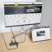 Picture of StarTech.com USB C Multiport Adapter, 4K 60Hz HDMI Video, 3 Port 5Gbps USB Hub, 100W Power Delivery Pass-Through, GbE, 12"/30cm Cable, Mini Travel Dock, Laptop Docking Station