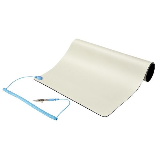 Picture of StarTech.com Anti Static Mat, ESD Mat for Electronics Repair, Anti Static Table/Desk Mat w/Detachable Grounding Wire, ANSI/ESD S 4.1, Flexible Thermoplastic Work Pad/Mat, 11x18in (30x46cm)