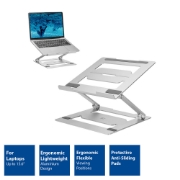 Picture of ACT Foldable laptop stand aluminium, stepless height adjustable