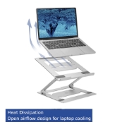 Picture of ACT Foldable laptop stand aluminium, stepless height adjustable