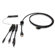 Picture of C2G 6ft (1.8m) 4K HDMI® Premium Cable and Dongle Adapter Ring with Color Coded Mini DisplayPort™, DisplayPort, and USB-C®